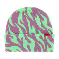 Corduroy Tribal Flames Beanie (Multiple Color Options)