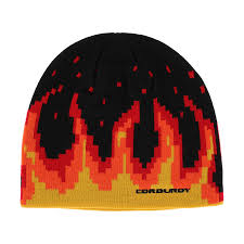 Corduroy Digi Flames Beanie (Multiple Color Options)