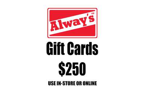 $250 Always Boardshop Instant Gift Card